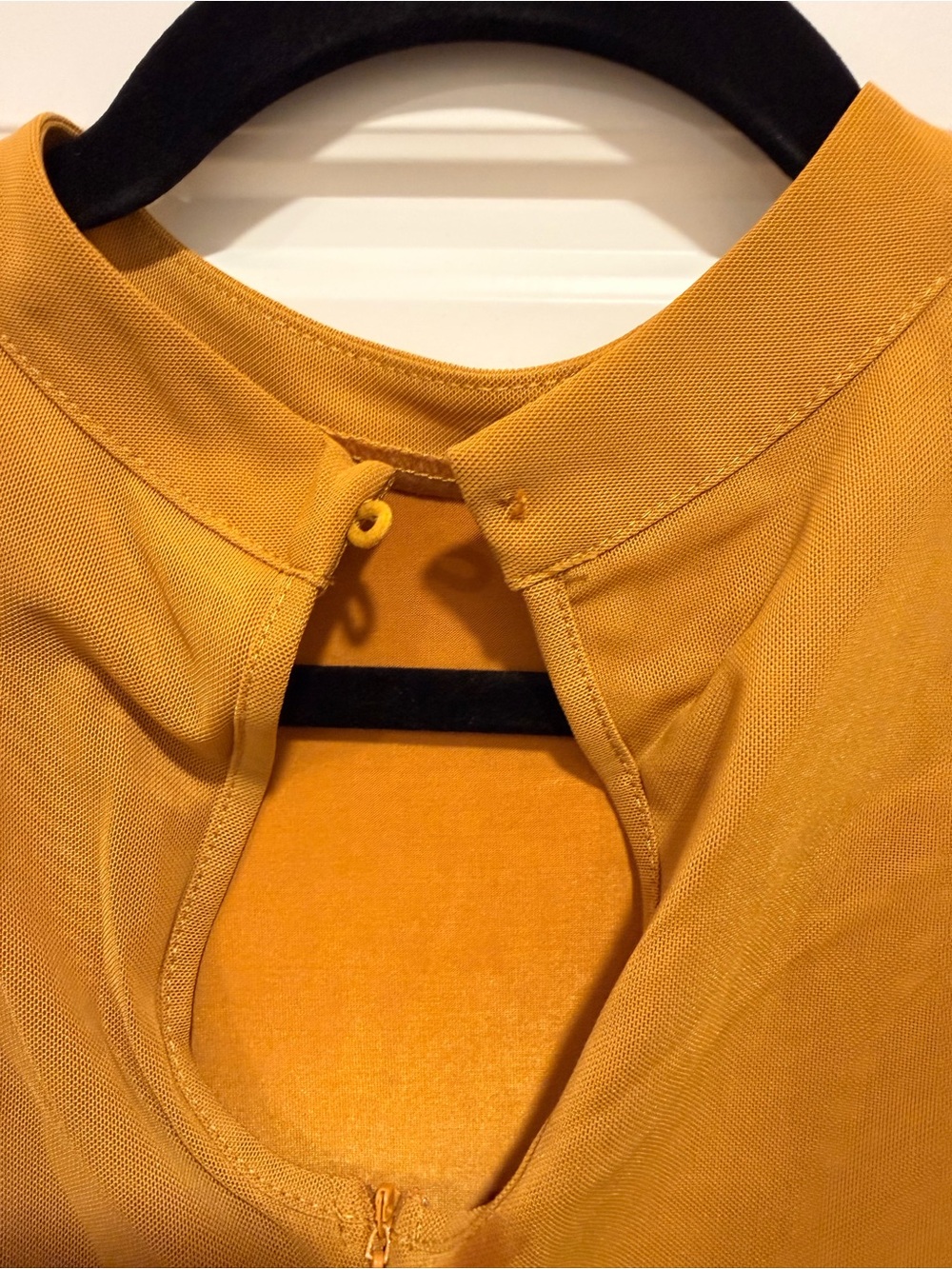 Mustard Midi Dress with Layered Flutter Sleeves - Picture 3 of 3